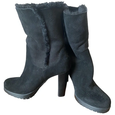 Pre-owned Calvin Klein Snow Boots In Black