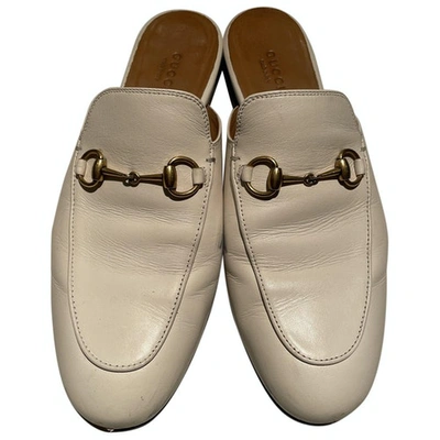Pre-owned Gucci White Leather Mules & Clogs