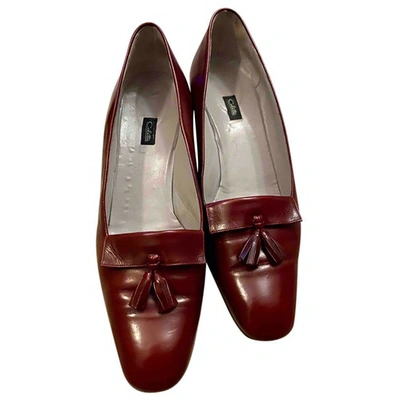 Pre-owned Colette Leather Heels In Burgundy