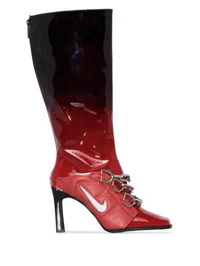 Ancuta Sarca X Nike Red 90 Ombré Knee-high Boots