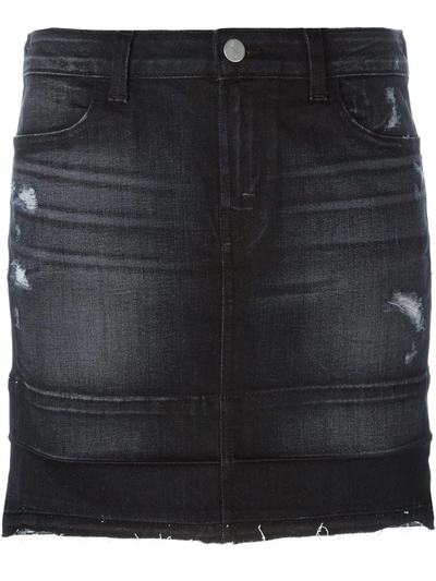 J Brand Mini Denim Skirt In Grey