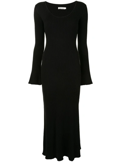 Anna Quan Mara Side Slit Knitted Dress In Black