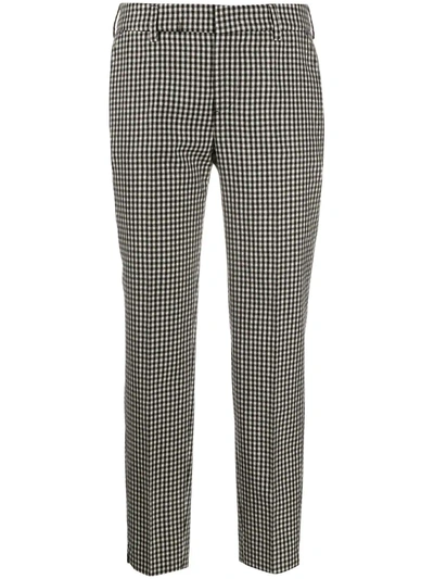 Pt01 Check Print Trousers In Black