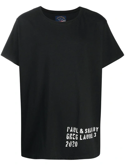 Paul & Shark Stencil Print Logo T-shirt In Black