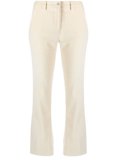Pt01 Cropped Slim-fit Trousers In White