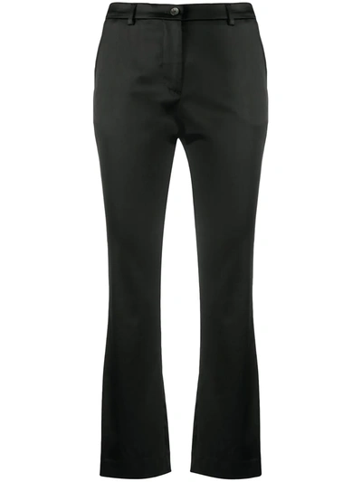 Pt01 Cropped Slim-fit Trousers In Black