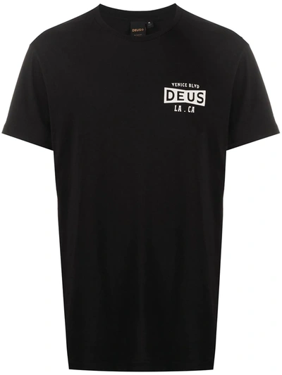 Deus Ex Machina Logo Print T-shirt In Black