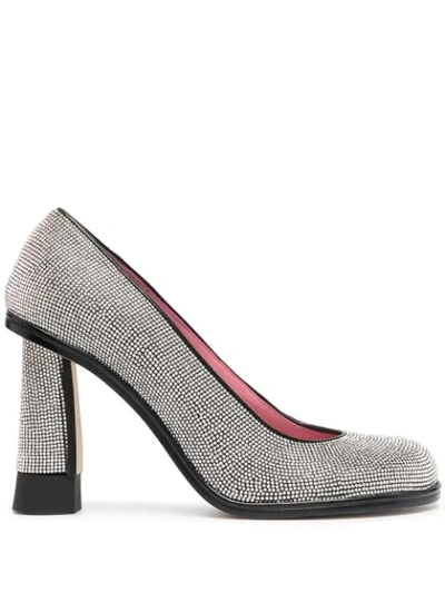 Marco De Vincenzo Studded Round-toe Pumps In Silver