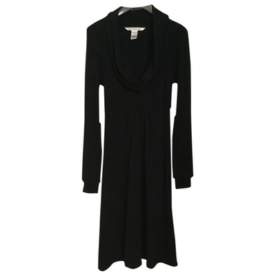 Pre-owned Diane Von Furstenberg Wool Mid-length Dress In Black