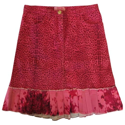 Pre-owned Roberto Cavalli Mini Skirt In Pink