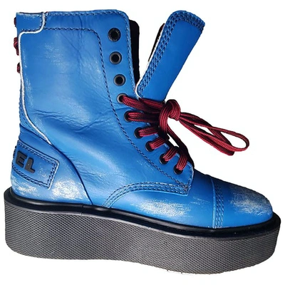Pre-owned Diesel Blue Leather Boots