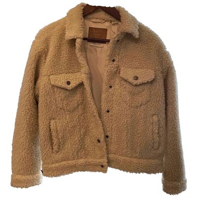 Pre-owned Levi's Faux Fur Jacket In Beige