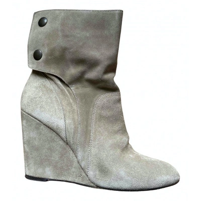 Pre-owned Tila March Ankle Boots In Beige