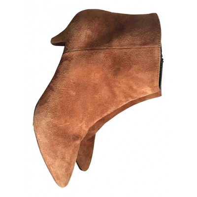 Pre-owned Jucca Leather Ankle Boots In Camel