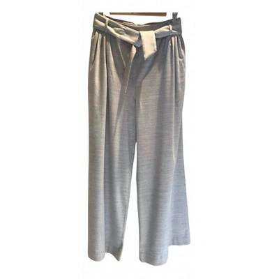 Pre-owned Fabiana Filippi Wool Large Pants In Grey