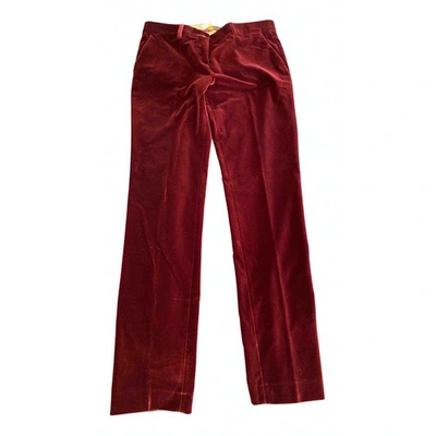 Pre-owned Etro Burgundy Cotton Trousers