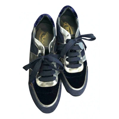 Pre-owned Tod's Leather Trainers In Navy