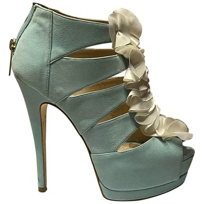 Pre-owned Elisabetta Franchi Heels In Turquoise