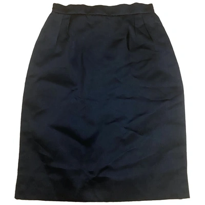 Pre-owned Valentino Silk Mini Skirt In Black