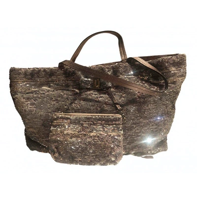 Pre-owned Ferragamo Glitter Handbag In Silver