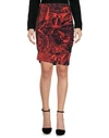 Just Cavalli Knee Length Skirts In Red