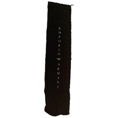 Pre-owned Emporio Armani Silk Scarf & Pocket Square In Black