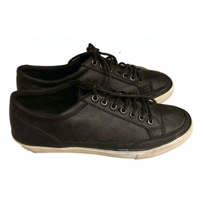 Pre-owned Coach Leather Trainers In Black