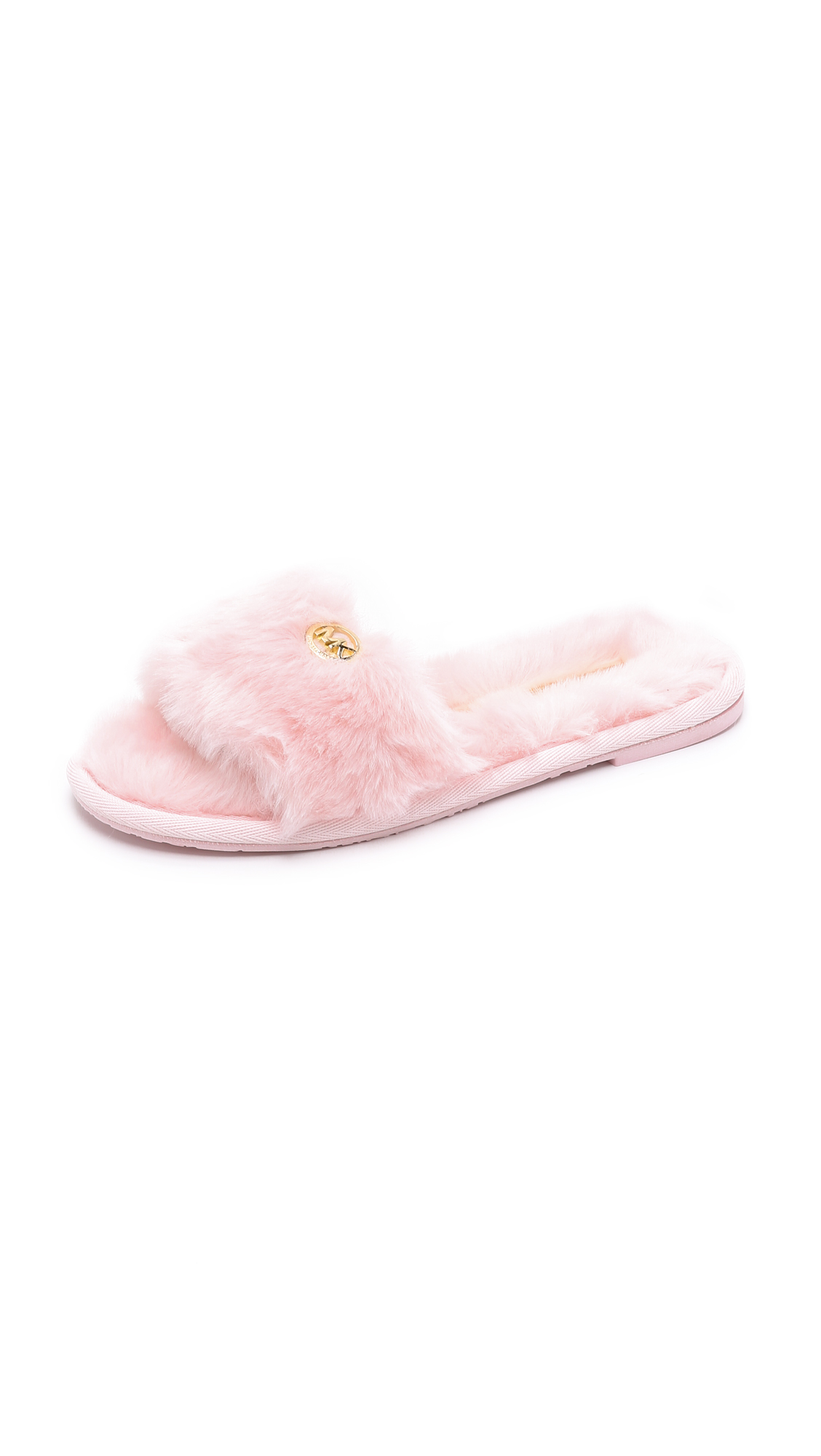 michael kors jet set faux fur slide slippers
