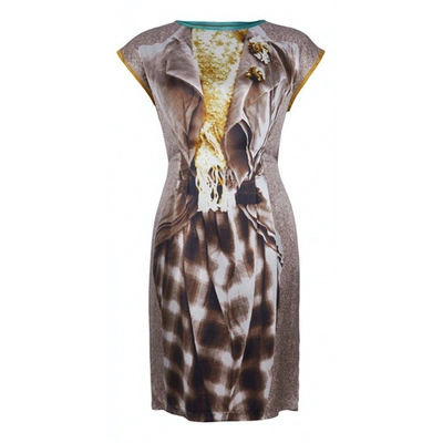 Pre-owned Alberta Ferretti Silk Dress In Brown