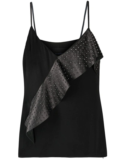 John Richmond Asymmetric Ruffle Vest In Black