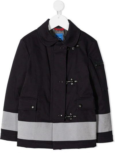 Fay Kids' Padded Contrasting Trim Jacket In Blue