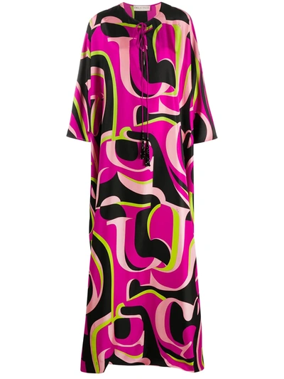 Emilio Pucci Print Floor-length Dress In Pink