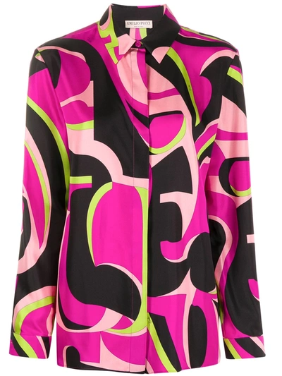 Pucci Abstract-print Shirt In Pink