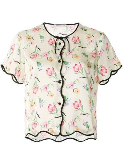 Morgan Lane Beatrice Floral Top In Yellow