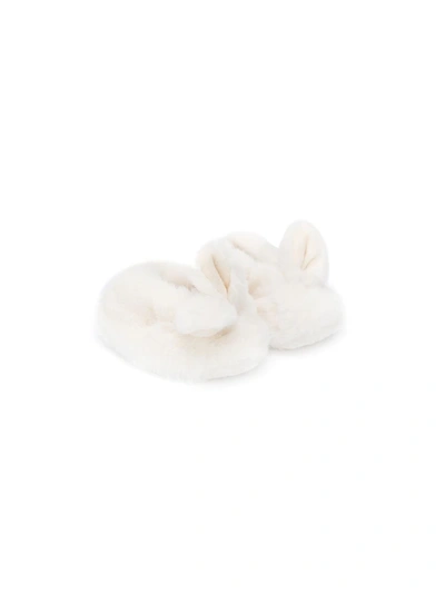 Bonpoint Kids' Faux-fur Bunny Slippers In White