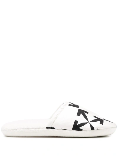 Off-white Arrows Motif Slippers In White