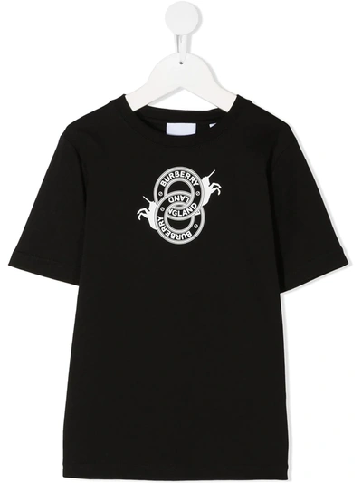 Burberry Kids' Short-sleeved Logo Print T-shirt In Black