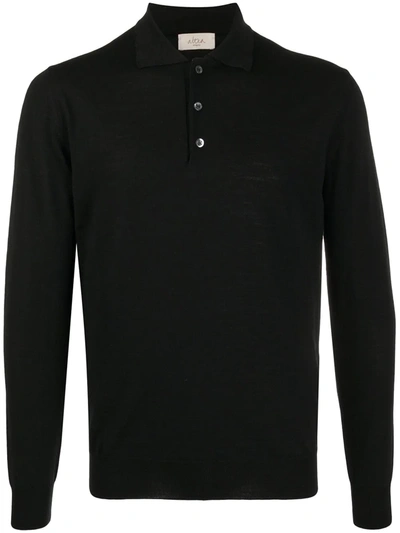 Altea Knitted Polo Shirt In Black