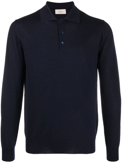 Altea Knitted Polo Shirt In Blue