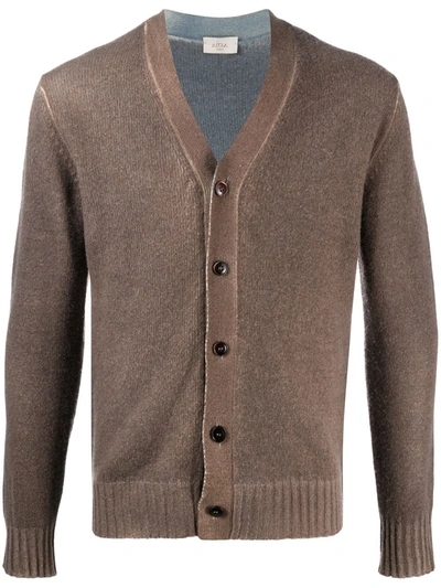 Altea V-neck Buttoned Cardigan In Brown