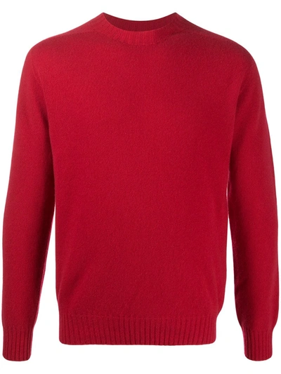 Altea Ribbed Crew Neck Jumper In Red