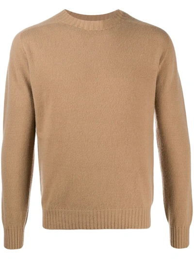 Altea Ribbed Crew Neck Jumper In Neutrals