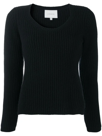 La Collection Ribbed Knit Jumper In Black