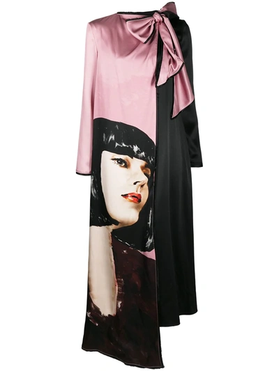 Ports 1961 Printed Long-sleeved Maxi Dress In Pink