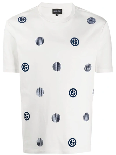 Giorgio Armani Motif Logo T-shirt In White