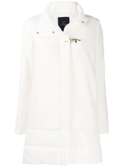 Fay Single-breasted Wool Coat In White