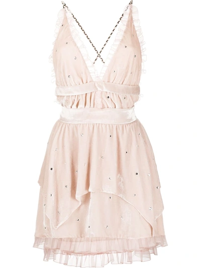 Philosophy Di Lorenzo Serafini Ruffle-detail Flared Dress In Pink