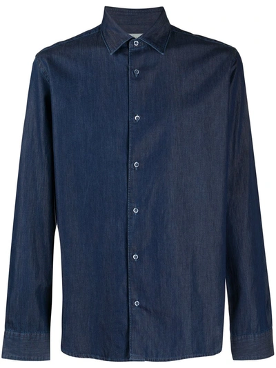 Altea Denim-effect Long Sleeve Shirt In Blue
