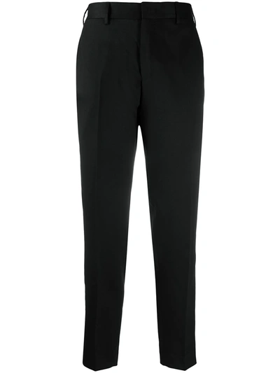 Pt01 Cropped Tailored Trousers In Black