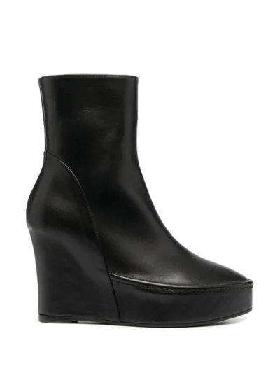 Ann Demeulemeester Wedge Heel Ankle Boots In Black